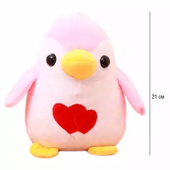 Игрушка мягкая Хуада пингвин 21см розовый mg721