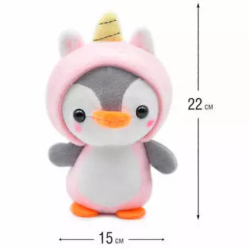 Игрушка мягкая Хуада пингвин 22см розовый mg734