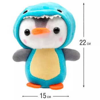 Игрушка мягкая Хуада пингвин 22см синий mg734