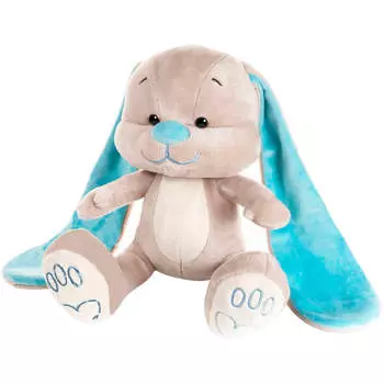 Игрушка мягкая Jack&amp;Lin зайчик с голубыми ушами 25см rz002-25