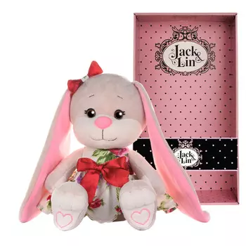 Игрушка мягкая Jack&amp;Lin зайка в летнем платьице с цветами 20см в/к jl-252-20