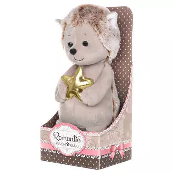 Игрушка мягкая Maxitoys романтичный ежик с золотой звездочкой 25см в/к mt-gu052019-1-25