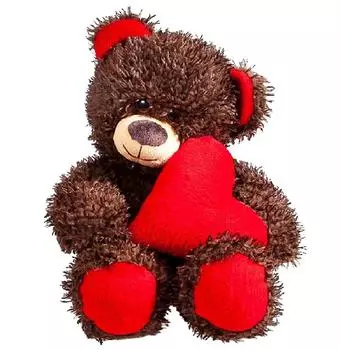 Игрушка мягкая медвежонок чиба с сердцем мчс01