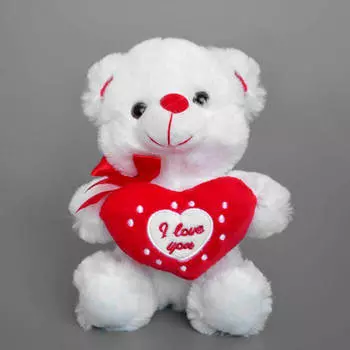 Игрушка мягкая Мишка Амурчик 19см белый ч03190