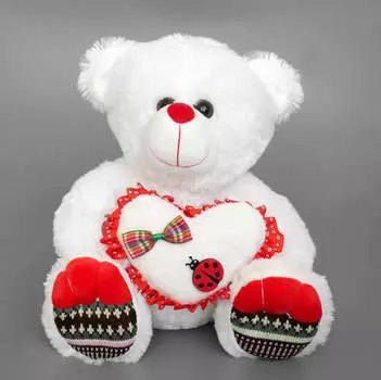 Игрушка мягкая мишка Бублик 32см белый ч03172