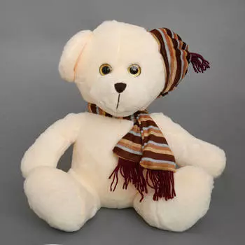 Игрушка мягкая мишка грег 35см белый ч03186