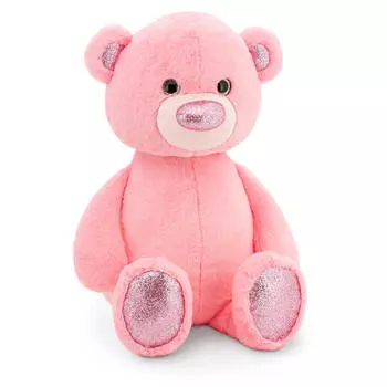 Игрушка мягкая пушистик медвежонок розовый 22 см