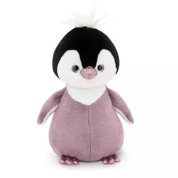 Игрушка мягкая пушистик пингвиненок сиреневый 22 см
