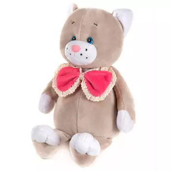 Игрушка мягкая романтичный котик с розовым бантиком 20см в/к mt-gu092018-7-20