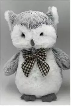 Игрушка мягкая сова с бантом 23см серый 164742/3