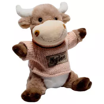 Игрушка мягкая Там-там бык в кофте 15х14х18см leo19-1191a