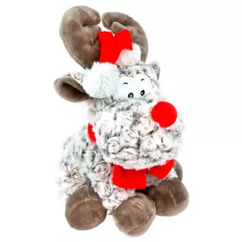 Игрушка мягкая там-там зимний олень в колпаке и шарфе 20 х19 х30 см нм9154