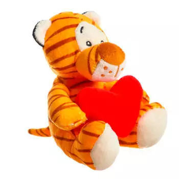 Игрушка мягкая тигр с сердцем 14 см 6243847