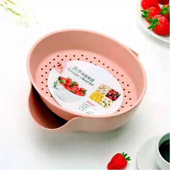 Миска с дуршлагом Ecoco розовая
