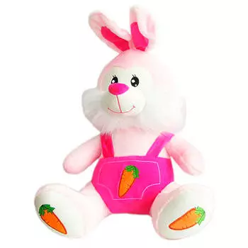 Игрушка мягкая зайчик в комбинезоне 40*19*27см розовый fy1884/40