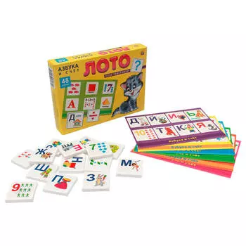 Игрушка развивающая лото 48 фишек азбука и счет ин-8084