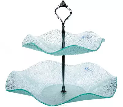 Этажерка 2-х ярусная 21/30см хрусталик прозрачная