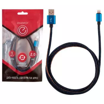 Кабель энерджи usb/lightning, цвет - синий деним