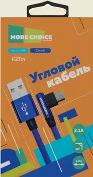 Кабель usb 2.1 a для micro usb more choice k27 m нейлон 1 м