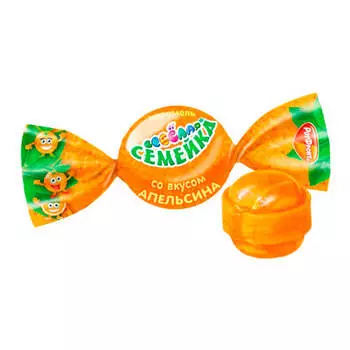 Карамель веселая семейка 200 г вкус апельсина такф