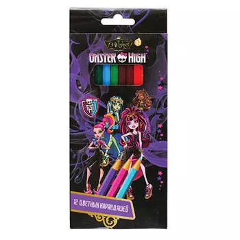Карандаши 12цв монстр хай 85045