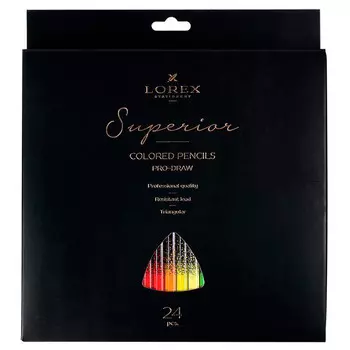 Карандаши 24цв Lorex трехгранные