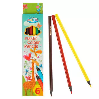 Карандаши 6цв Centrum жирафф трехгранные пластик к/у европодвес 86140