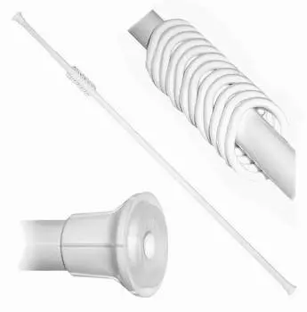 Карниз для ванной комнаты раздвижной 21см с кольцами белый 2110/6