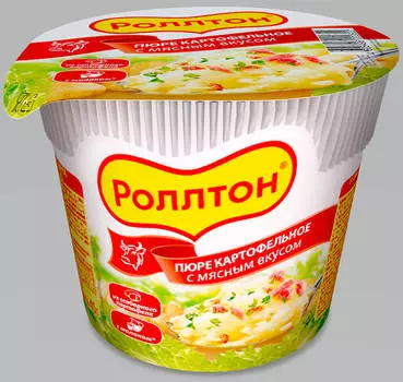 Картофельное пюре Роллтон 40г мясное б/п