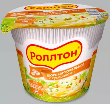 Картофельное пюре Роллтон 40г с сухариками б/п