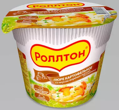 Картофельное пюре Роллтон 40г жареные лисички со сметаной