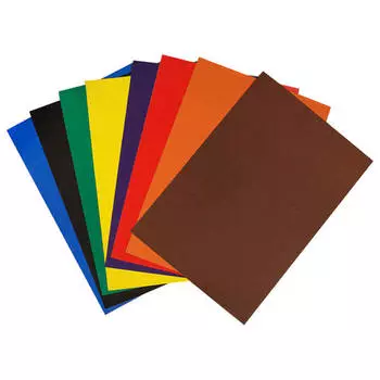 Картон цветной мульти-пульти 8 л 8 цв а4 приключения енота немелованный в папке