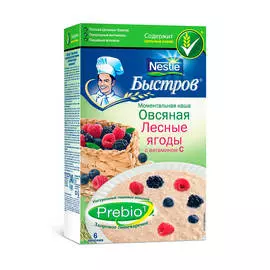 Каша Быстров 40г пребио овсяная лесная ягода