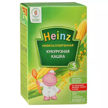 Каша хайнц 200г б/молочная низкоаллергенная кукурузная с 5 месяцев
