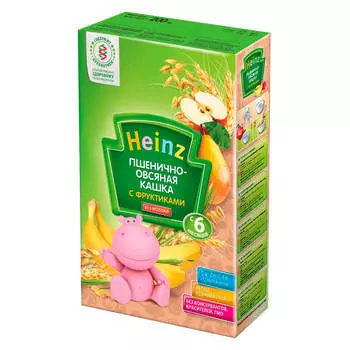 Каша хайнц 200г б/молочная пшенично-овсяная с фруктами с 6 месяцев