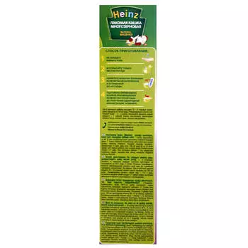 Каша Heinz 200г молочная лакомая многозерновая яблоко вишенка с 6 месяцев