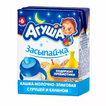 Каша молочная Агуша засыпайка 200мл 2,7% груша банан тетра-бейс
