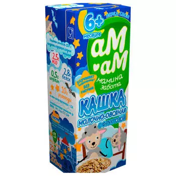 Каша молочно-овсяная Ам-Ам 210г 2,5% с 6-ми месяцев