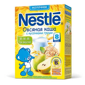 Каша нестле 220г молочная овсяная с кусочками груши с 8 месяцев