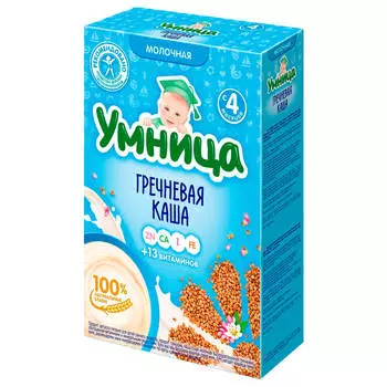 Каша умница 200г молочная гречневая с 4 месяцев