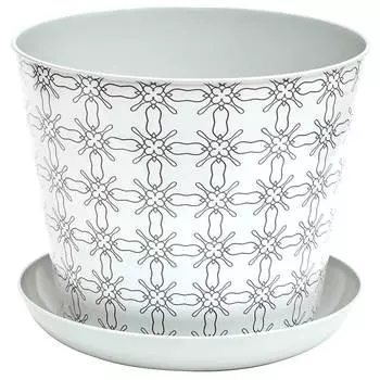 Кашпо для цветов этника 2,2л Violet круглое светло-серый