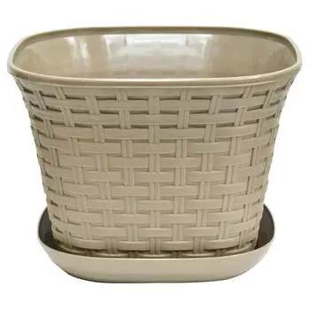 Кашпо для цветов ротанг 6,9л Violet квадратное капучино