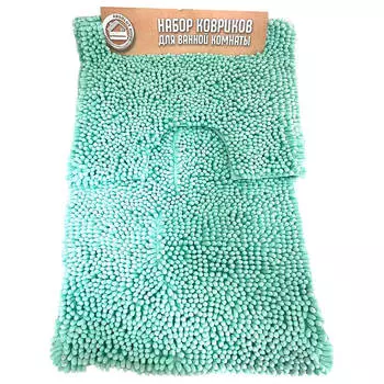 Набор ковриков для ванной и туалета Absolut Home 60*100см+50*60см зеленый jh-4.1 green