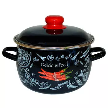 Кастрюля 2л Appetite чили эмаль 1мс161р