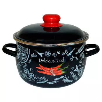 Кастрюля 3л аппетит чили эмаль 1мс181р