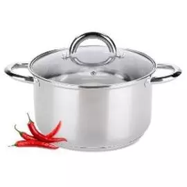 Кастрюля 4 л аттрибут симпл нержавеющая сталь стеклянная крышка ass073