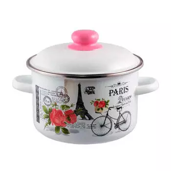 Кастрюля СтальЭмаль 4,0л цилиндрическая париж 1rd201м