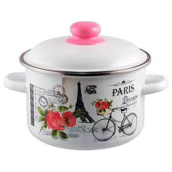 Кастрюля СтальЭмаль 5,5л цилиндрическая париж 1rd221м