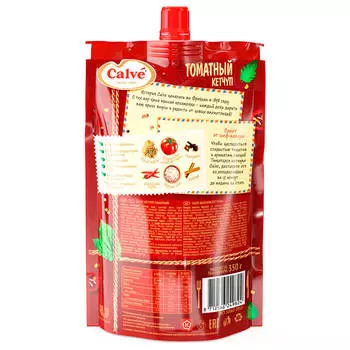 Кетчуп Calve 350г томатный дой-пак