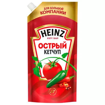 Кетчуп хайнц 550 г острый дой-пак
